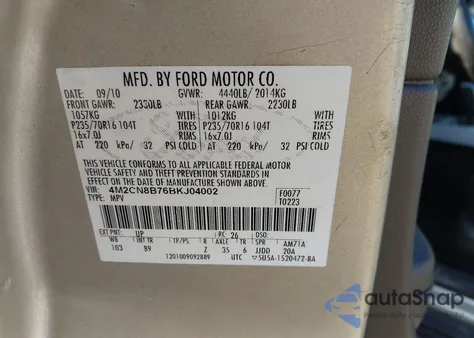 2011 Mercury Mariner from USA, damaged, VIN 4M2CN8B76BKJ04002